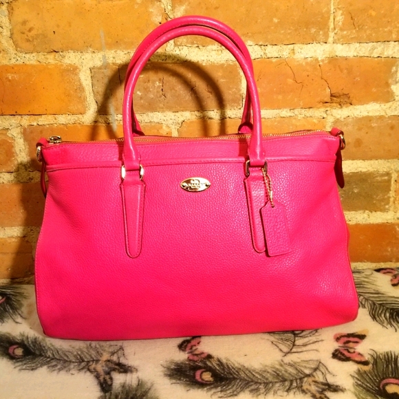 coach pink leather purse